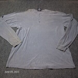*‎ VTG Ogio Long Sleeve Henley Shirt Men Size XL Faded Gray
